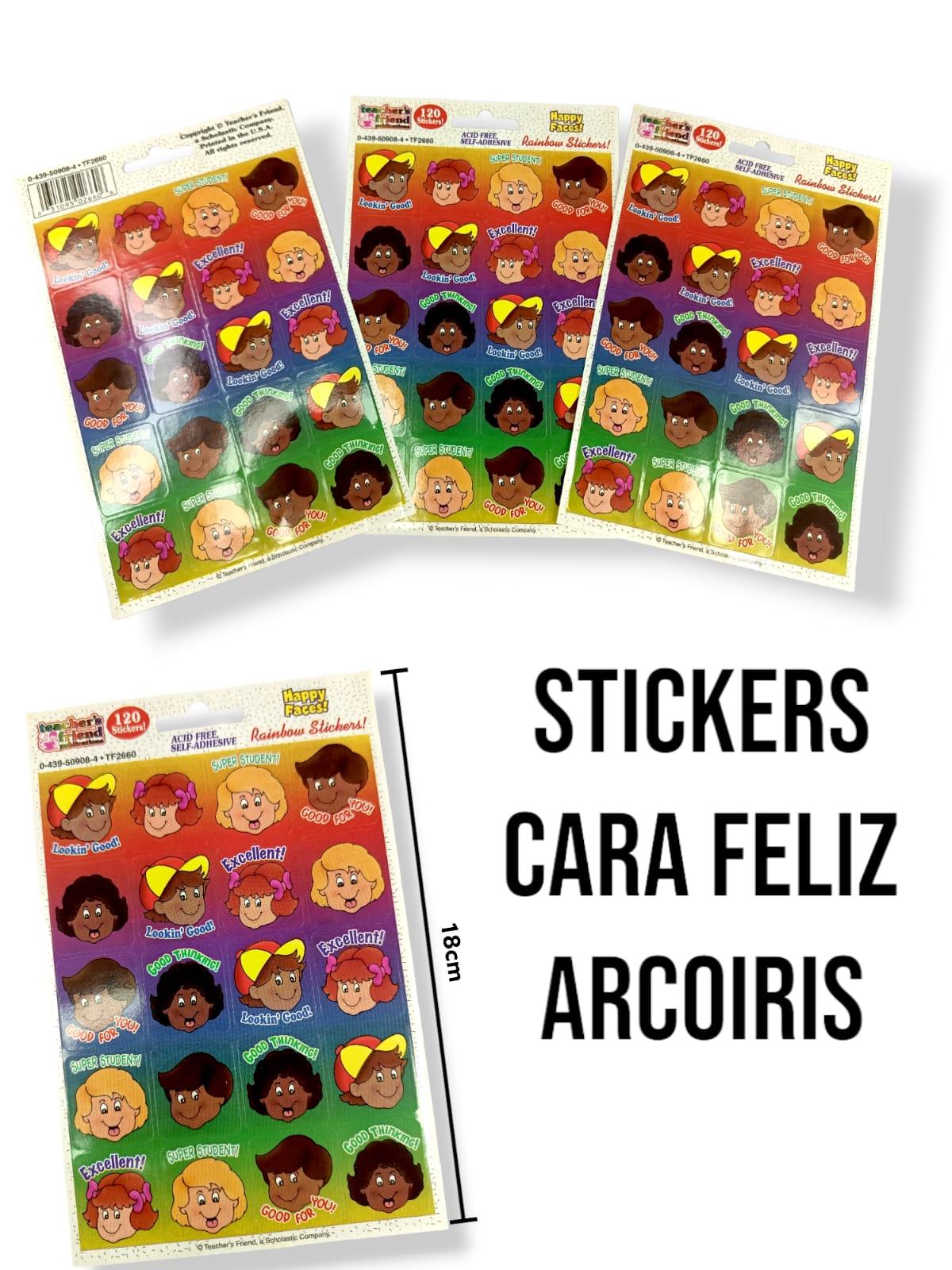 Stickers Cara Feliz Arcoiris 18cm